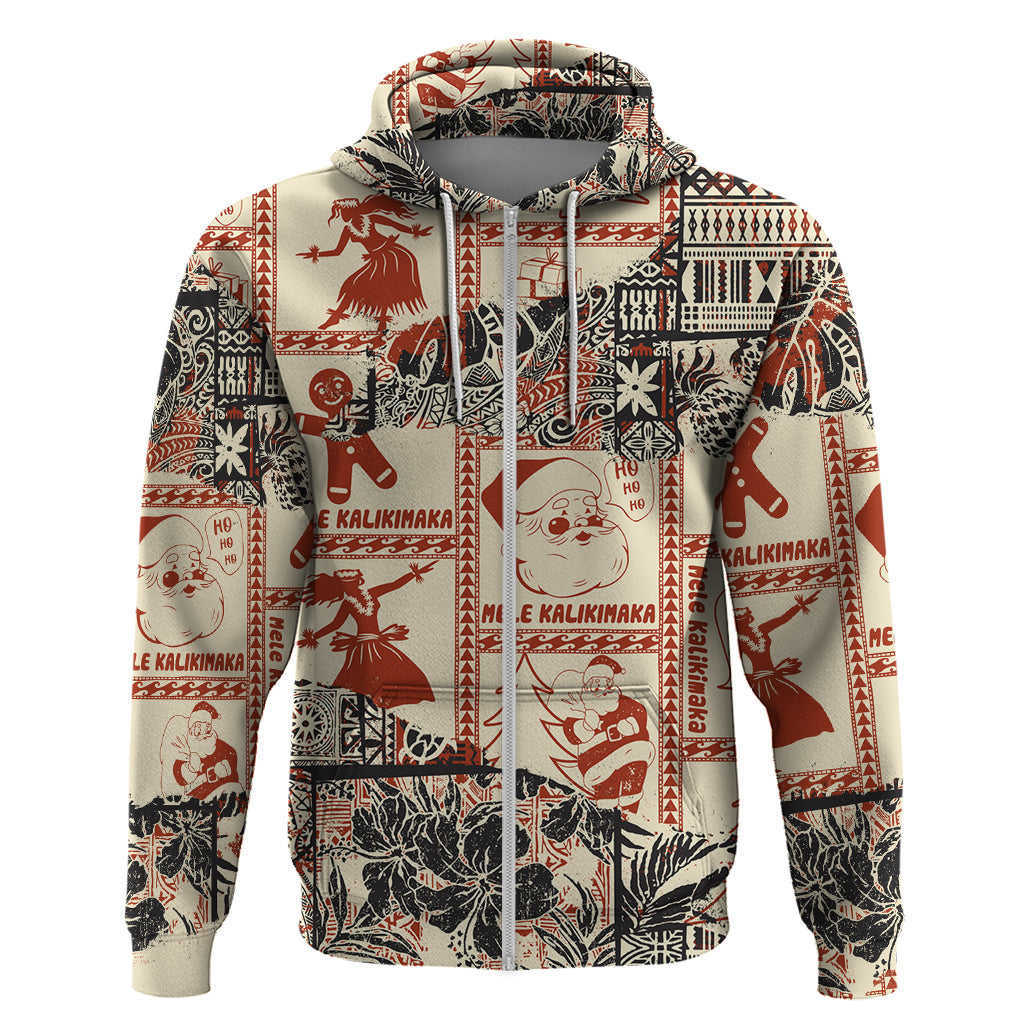 Aloha Hawaii Christmas Hoodie Mele Kalikimaka Tapa Tribal Retro Style - Wonder Print Shop