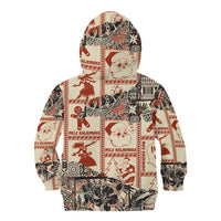 Aloha Hawaii Christmas Kid Hoodie Mele Kalikimaka Tapa Tribal Retro Style - Wonder Print Shop