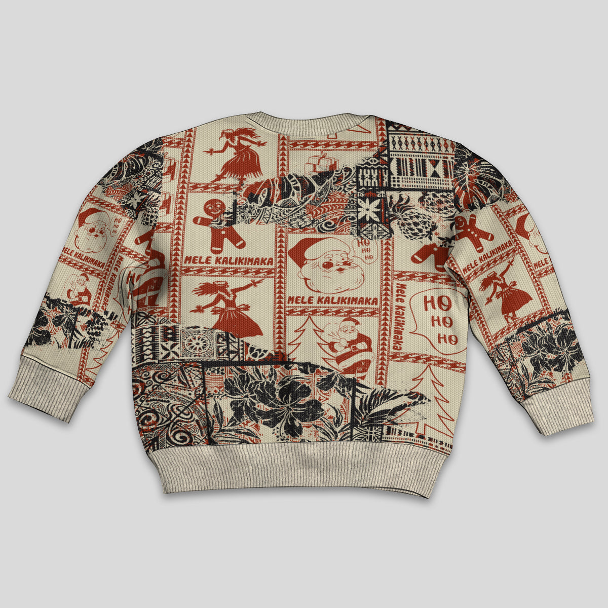 Aloha Hawaii Christmas Kid Ugly Christmas Sweater Mele Kalikimaka Tapa Tribal Retro Style - Wonder Print Shop
