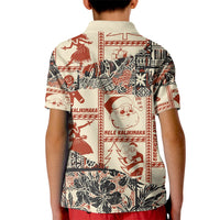 Aloha Hawaii Christmas Kid Polo Shirt Mele Kalikimaka Tapa Tribal Retro Style - Wonder Print Shop