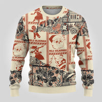 Aloha Hawaii Christmas Ugly Christmas Sweater Mele Kalikimaka Tapa Tribal Retro Style - Wonder Print Shop