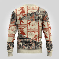 Aloha Hawaii Christmas Ugly Christmas Sweater Mele Kalikimaka Tapa Tribal Retro Style - Wonder Print Shop