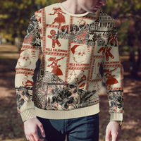 Aloha Hawaii Christmas Ugly Christmas Sweater Mele Kalikimaka Tapa Tribal Retro Style - Wonder Print Shop