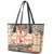 Aloha Hawaii Christmas Leather Tote Bag Mele Kalikimaka Tapa Tribal Retro Style - Wonder Print Shop