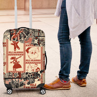 Aloha Hawaii Christmas Luggage Cover Mele Kalikimaka Tapa Tribal Retro Style - Wonder Print Shop