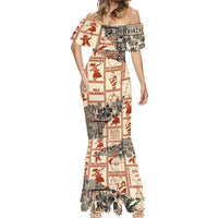 Aloha Hawaii Christmas Mermaid Dress Mele Kalikimaka Tapa Tribal Retro Style - Wonder Print Shop