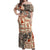 Aloha Hawaii Christmas Off Shoulder Maxi Dress Mele Kalikimaka Tapa Tribal Retro Style - Wonder Print Shop