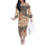 Aloha Hawaii Christmas Off The Shoulder Long Sleeve Dress Mele Kalikimaka Tapa Tribal Retro Style - Wonder Print Shop