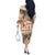 Aloha Hawaii Christmas Off The Shoulder Long Sleeve Dress Mele Kalikimaka Tapa Tribal Retro Style - Wonder Print Shop