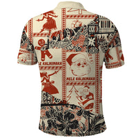 Aloha Hawaii Christmas Polo Shirt Mele Kalikimaka Tapa Tribal Retro Style - Wonder Print Shop