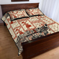 Aloha Hawaii Christmas Quilt Bed Set Mele Kalikimaka Tapa Tribal Retro Style - Wonder Print Shop
