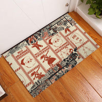 Aloha Hawaii Christmas Rubber Doormat Mele Kalikimaka Tapa Tribal Retro Style - Wonder Print Shop