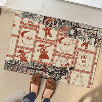 Aloha Hawaii Christmas Rubber Doormat Mele Kalikimaka Tapa Tribal Retro Style - Wonder Print Shop
