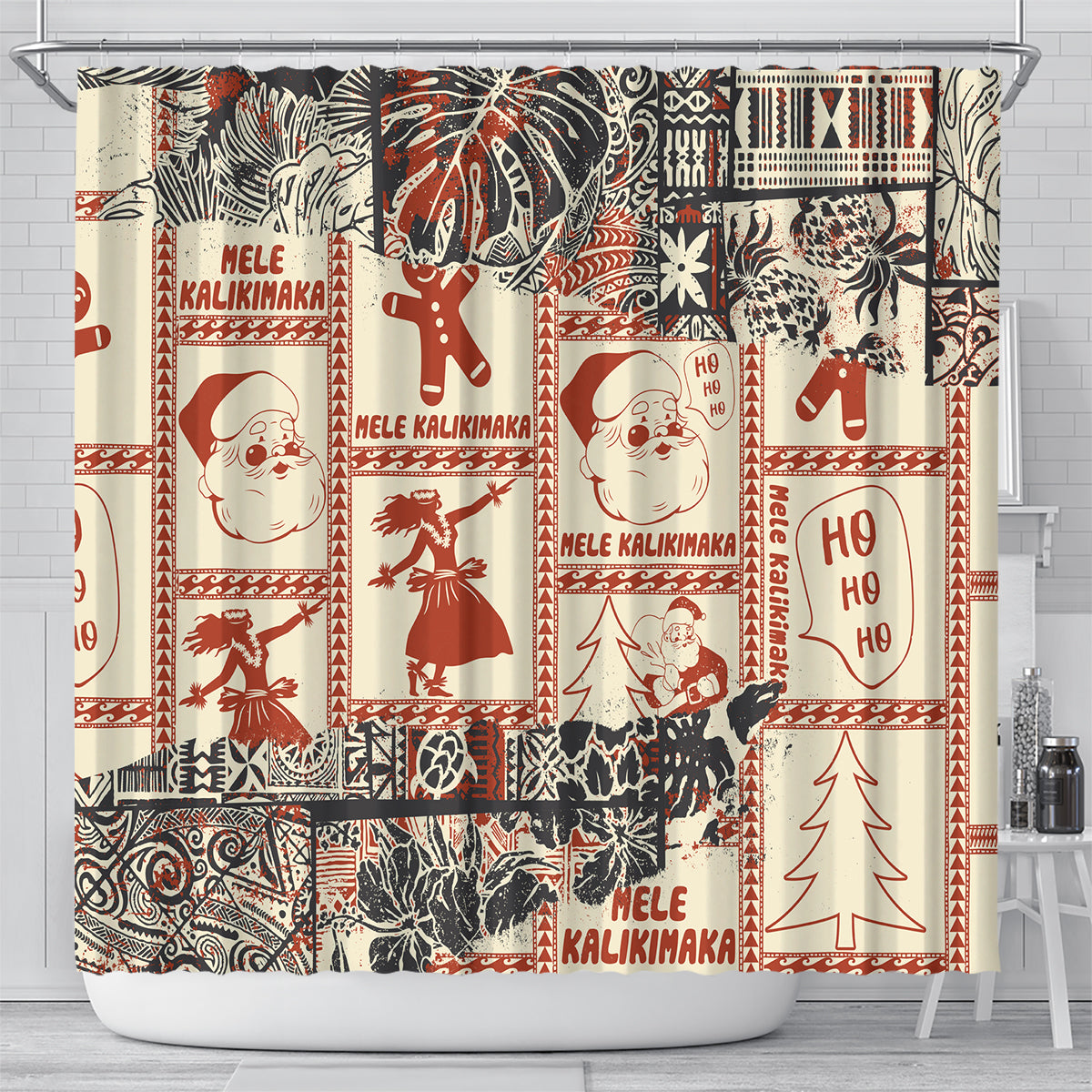 aloha-hawaii-christmas-shower-curtain-mele-kalikimaka-tapa-tribal-retro-style