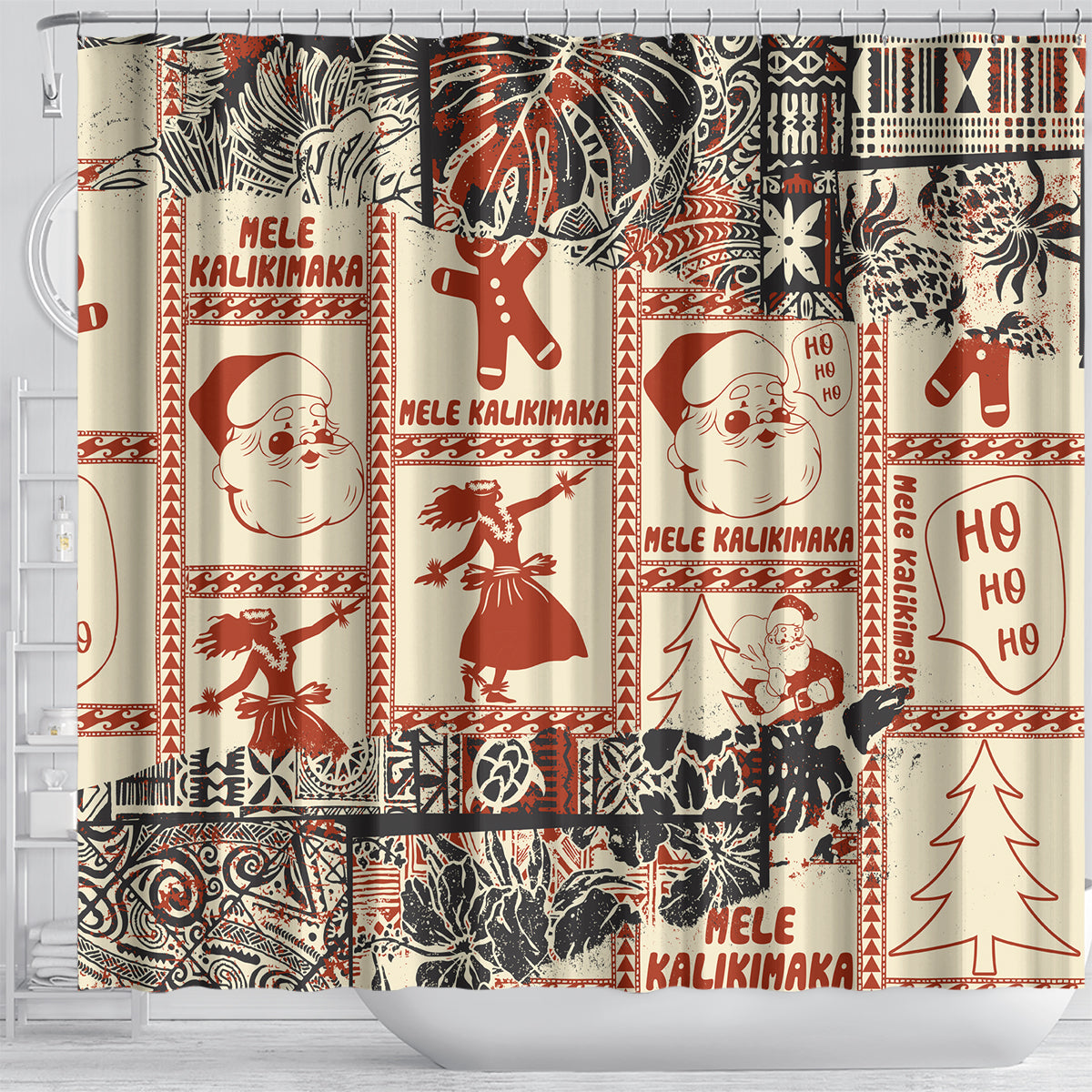 aloha-hawaii-christmas-shower-curtain-mele-kalikimaka-tapa-tribal-retro-style