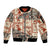 Aloha Hawaii Christmas Sleeve Zip Bomber Jacket Mele Kalikimaka Tapa Tribal Retro Style - Wonder Print Shop