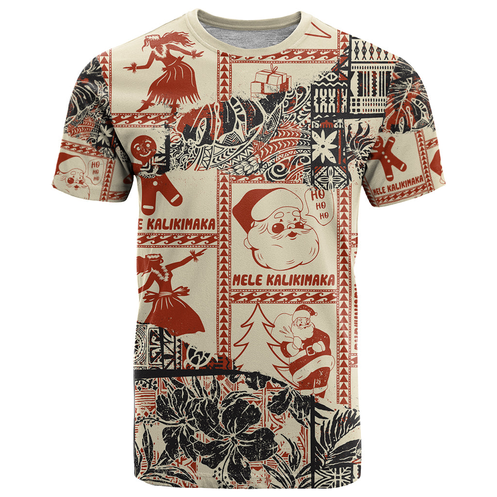 Aloha Hawaii Christmas T Shirt Mele Kalikimaka Tapa Tribal Retro Style - Wonder Print Shop