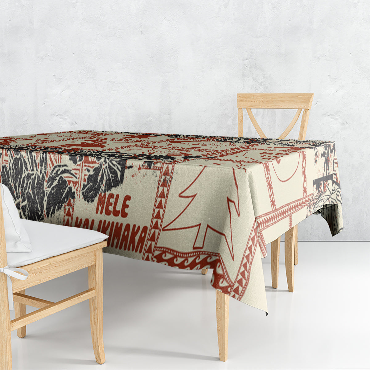 Aloha Hawaii Christmas Tablecloth Mele Kalikimaka Tapa Tribal Retro Style - Wonder Print Shop