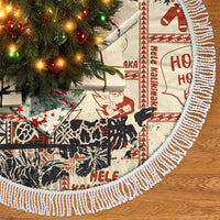 Aloha Hawaii Christmas Tree Skirt Mele Kalikimaka Tapa Tribal Retro Style - Wonder Print Shop