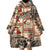 Aloha Hawaii Christmas Wearable Blanket Hoodie Mele Kalikimaka Tapa Tribal Retro Style - Wonder Print Shop