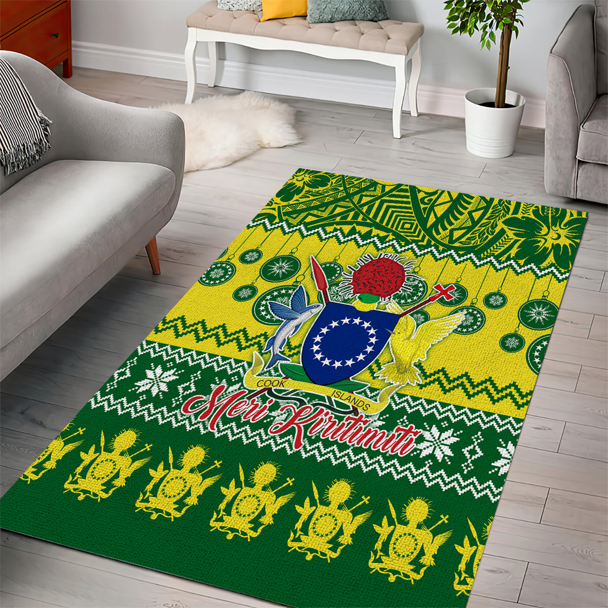 Cook Islands Christmas Area Rug Santa Beach Meri Kiritimiti LT9 - Wonder Print Shop