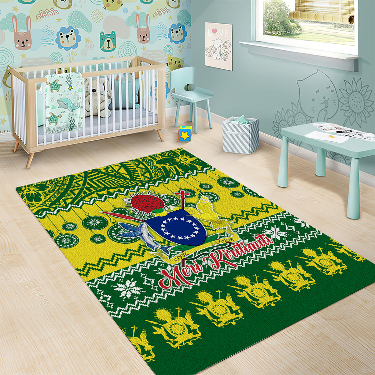 Cook Islands Christmas Area Rug Santa Beach Meri Kiritimiti LT9 - Wonder Print Shop