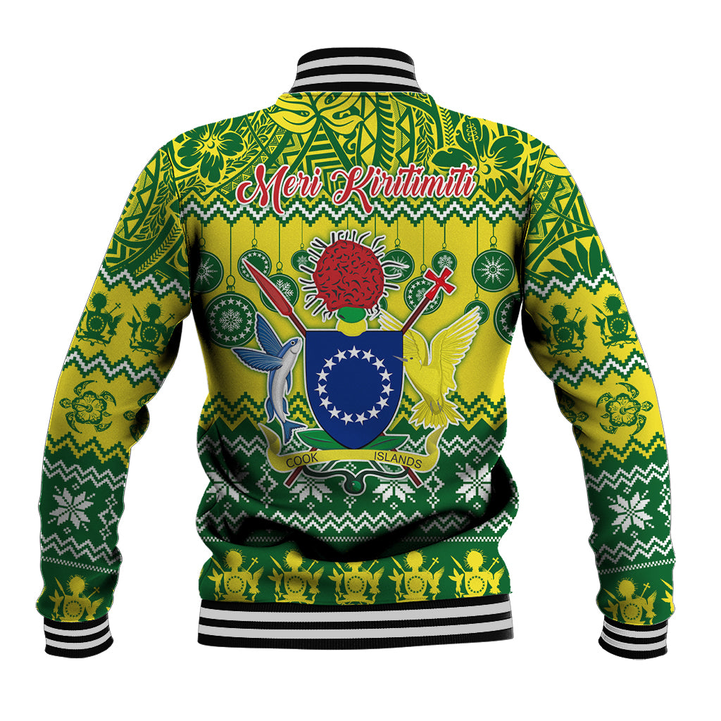Cook Islands Christmas Baseball Jacket Santa Beach Meri Kiritimiti LT9 - Wonder Print Shop