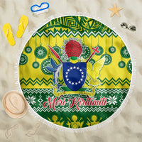 Cook Islands Christmas Beach Blanket Santa Beach Meri Kiritimiti LT9 - Wonder Print Shop