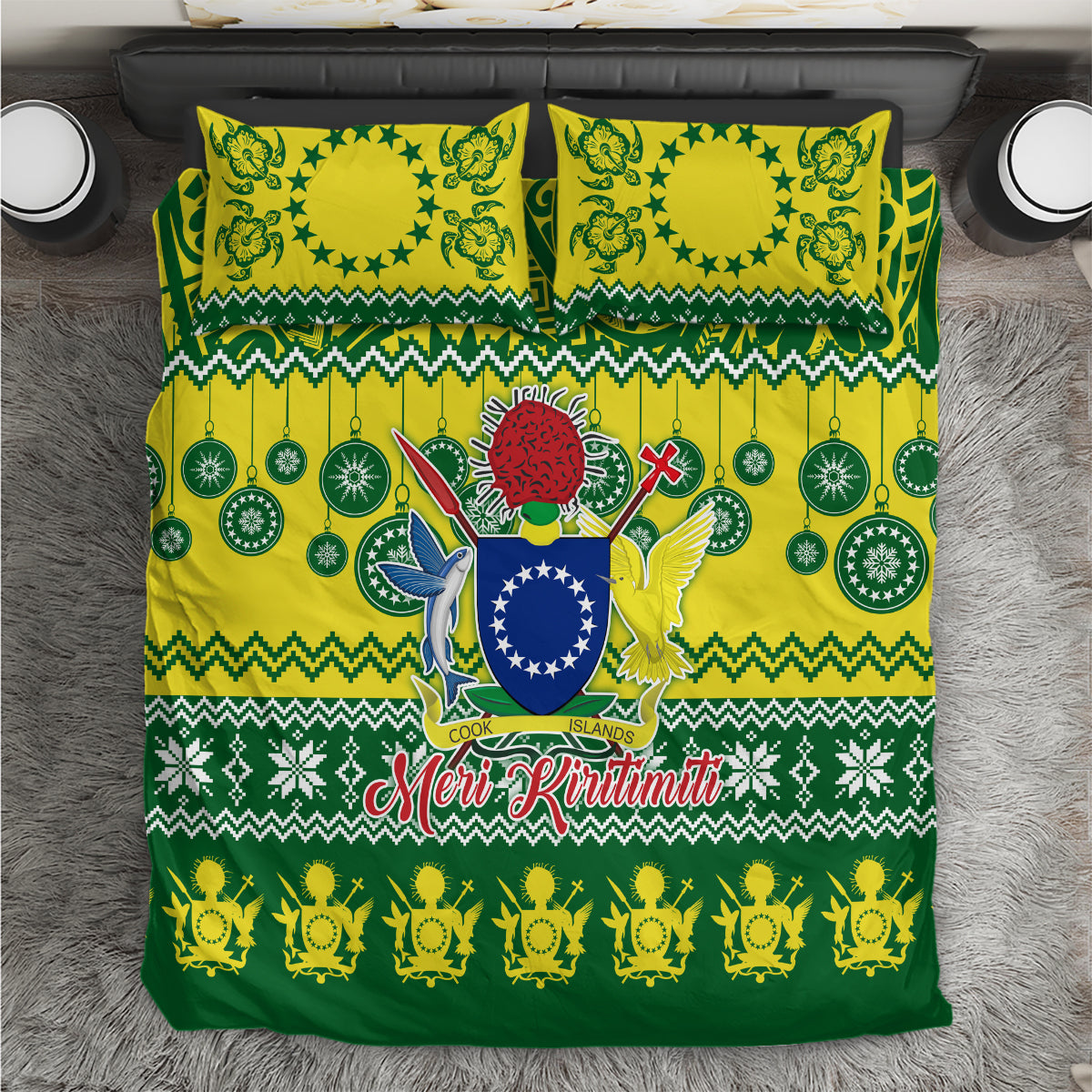Cook Islands Christmas Bedding Set Santa Beach Meri Kiritimiti LT9 - Wonder Print Shop