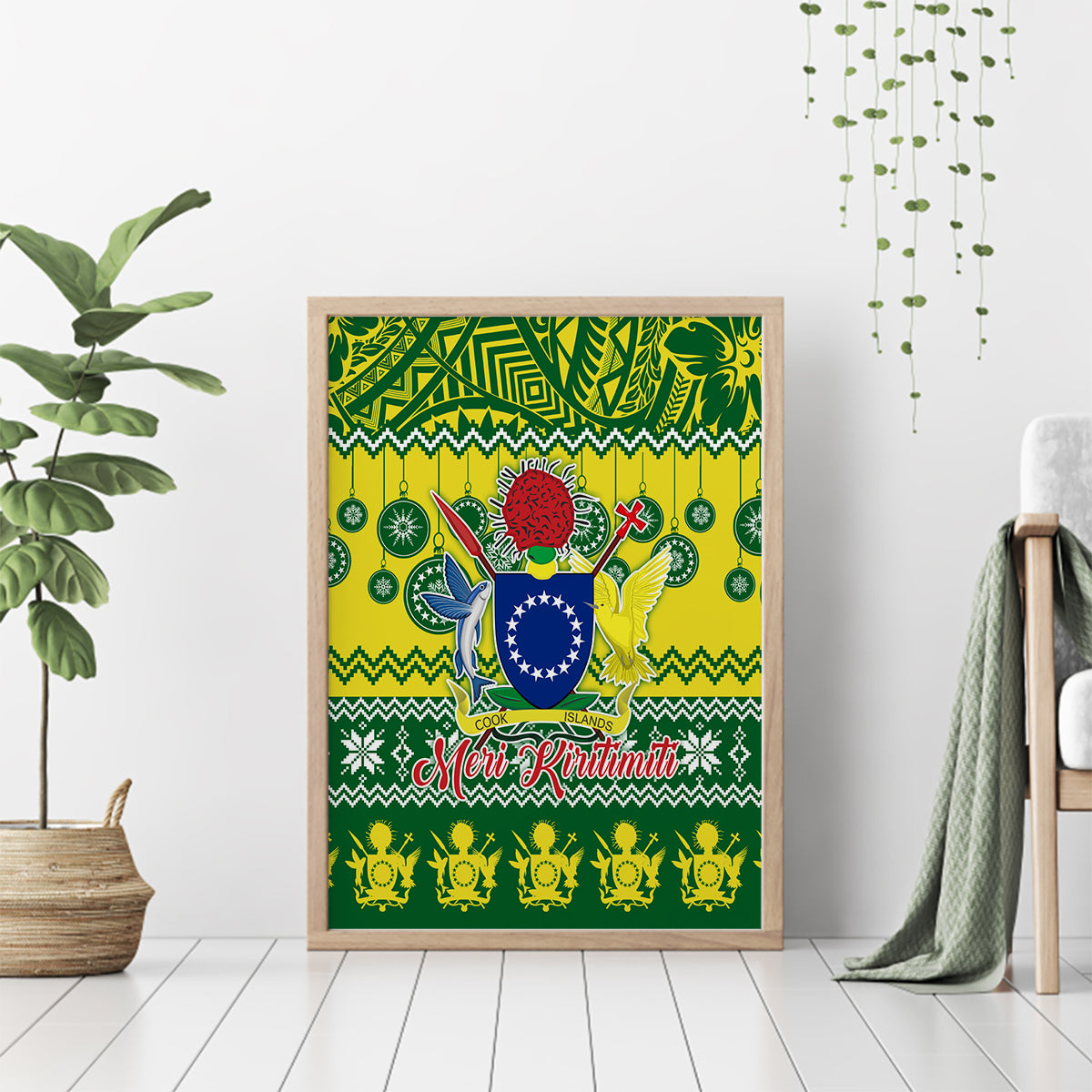 Cook Islands Christmas Canvas Wall Art Santa Beach Meri Kiritimiti LT9 - Wonder Print Shop