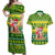 Cook Islands Christmas Couples Matching Off Shoulder Maxi Dress and Hawaiian Shirt Santa Beach Meri Kiritimiti LT9 - Wonder Print Shop