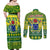 Cook Islands Christmas Couples Matching Off Shoulder Maxi Dress and Long Sleeve Button Shirt Santa Beach Meri Kiritimiti LT9 - Wonder Print Shop