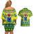 Cook Islands Christmas Couples Matching Off Shoulder Short Dress and Hawaiian Shirt Santa Beach Meri Kiritimiti LT9 - Wonder Print Shop
