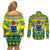 Cook Islands Christmas Couples Matching Off Shoulder Short Dress and Long Sleeve Button Shirt Santa Beach Meri Kiritimiti LT9 - Wonder Print Shop