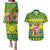 Cook Islands Christmas Couples Matching Puletasi Dress and Hawaiian Shirt Santa Beach Meri Kiritimiti LT9 - Wonder Print Shop