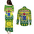 Cook Islands Christmas Couples Matching Puletasi Dress and Long Sleeve Button Shirt Santa Beach Meri Kiritimiti LT9 - Wonder Print Shop