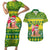 Cook Islands Christmas Couples Matching Short Sleeve Bodycon Dress and Hawaiian Shirt Santa Beach Meri Kiritimiti LT9 - Wonder Print Shop