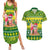 Cook Islands Christmas Couples Matching Summer Maxi Dress and Hawaiian Shirt Santa Beach Meri Kiritimiti LT9 - Wonder Print Shop