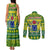 Cook Islands Christmas Couples Matching Tank Maxi Dress and Long Sleeve Button Shirt Santa Beach Meri Kiritimiti LT9 - Wonder Print Shop
