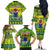 Cook Islands Christmas Family Matching Off Shoulder Long Sleeve Dress and Hawaiian Shirt Santa Beach Meri Kiritimiti - Wonder Print Shop