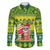 Cook Islands Christmas Family Matching Off Shoulder Long Sleeve Dress and Hawaiian Shirt Santa Beach Meri Kiritimiti - Wonder Print Shop