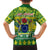 Cook Islands Christmas Family Matching Short Sleeve Bodycon Dress and Hawaiian Shirt Santa Beach Meri Kiritimiti - Wonder Print Shop