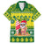 Cook Islands Christmas Family Matching Short Sleeve Bodycon Dress and Hawaiian Shirt Santa Beach Meri Kiritimiti - Wonder Print Shop