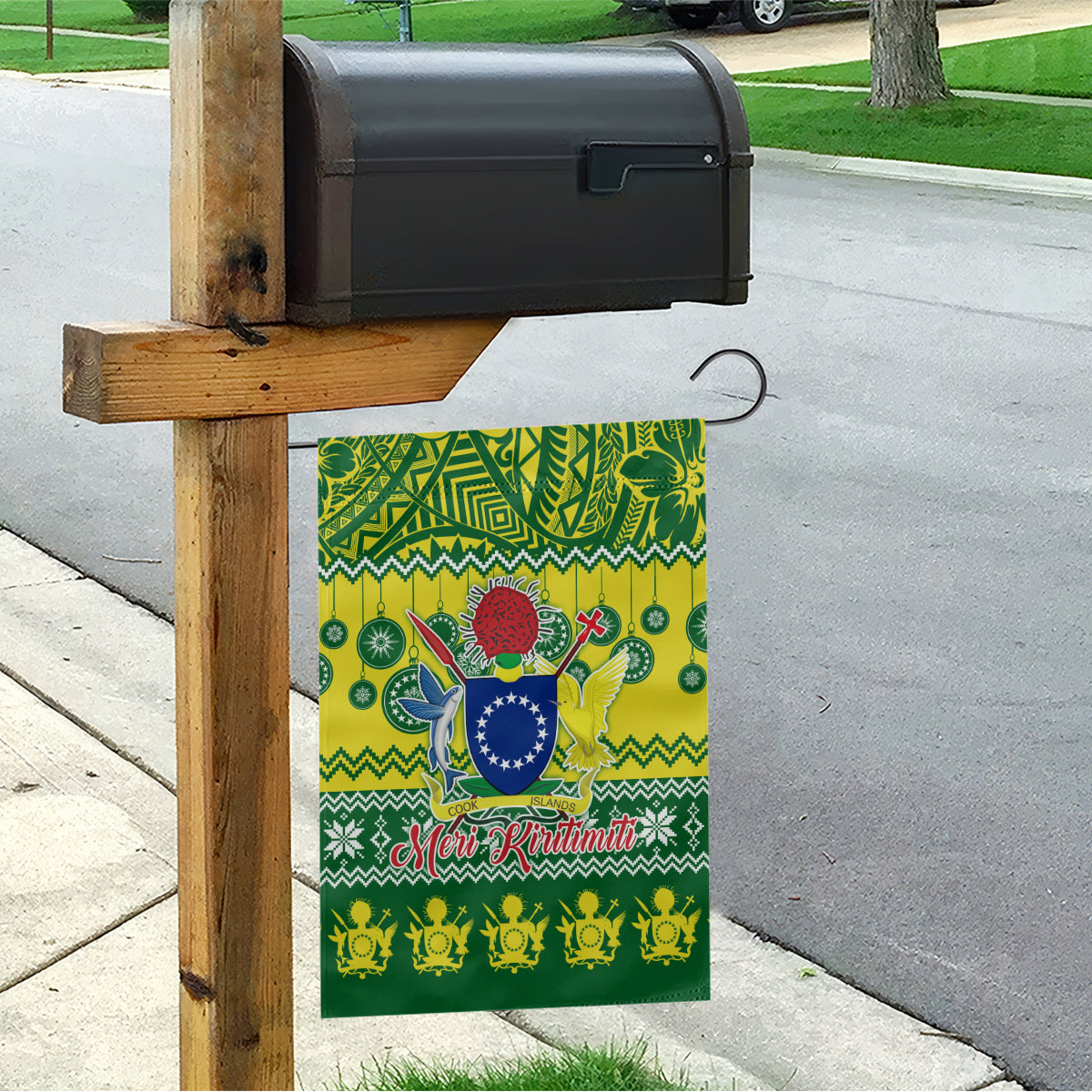 Cook Islands Christmas Garden Flag Santa Beach Meri Kiritimiti - Wonder Print Shop