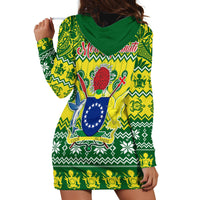 Cook Islands Christmas Hoodie Dress Santa Beach Meri Kiritimiti - Wonder Print Shop