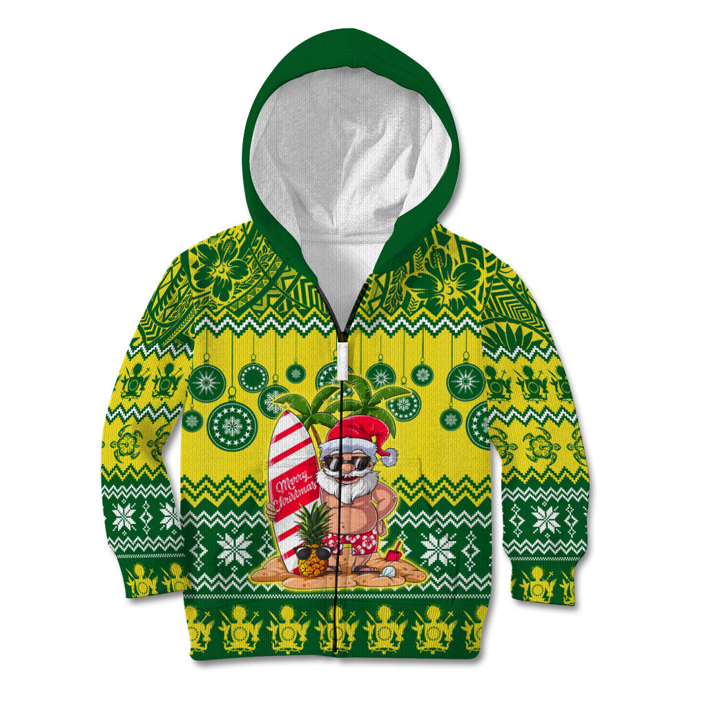 Cook Islands Christmas Kid Hoodie Santa Beach Meri Kiritimiti - Wonder Print Shop