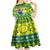 Cook Islands Christmas Kid Short Sleeve Dress Santa Beach Meri Kiritimiti - Wonder Print Shop