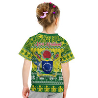 Cook Islands Christmas Kid T Shirt Santa Beach Meri Kiritimiti - Wonder Print Shop