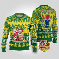 Cook Islands Christmas Ugly Christmas Sweater Santa Beach Meri Kiritimiti - Wonder Print Shop