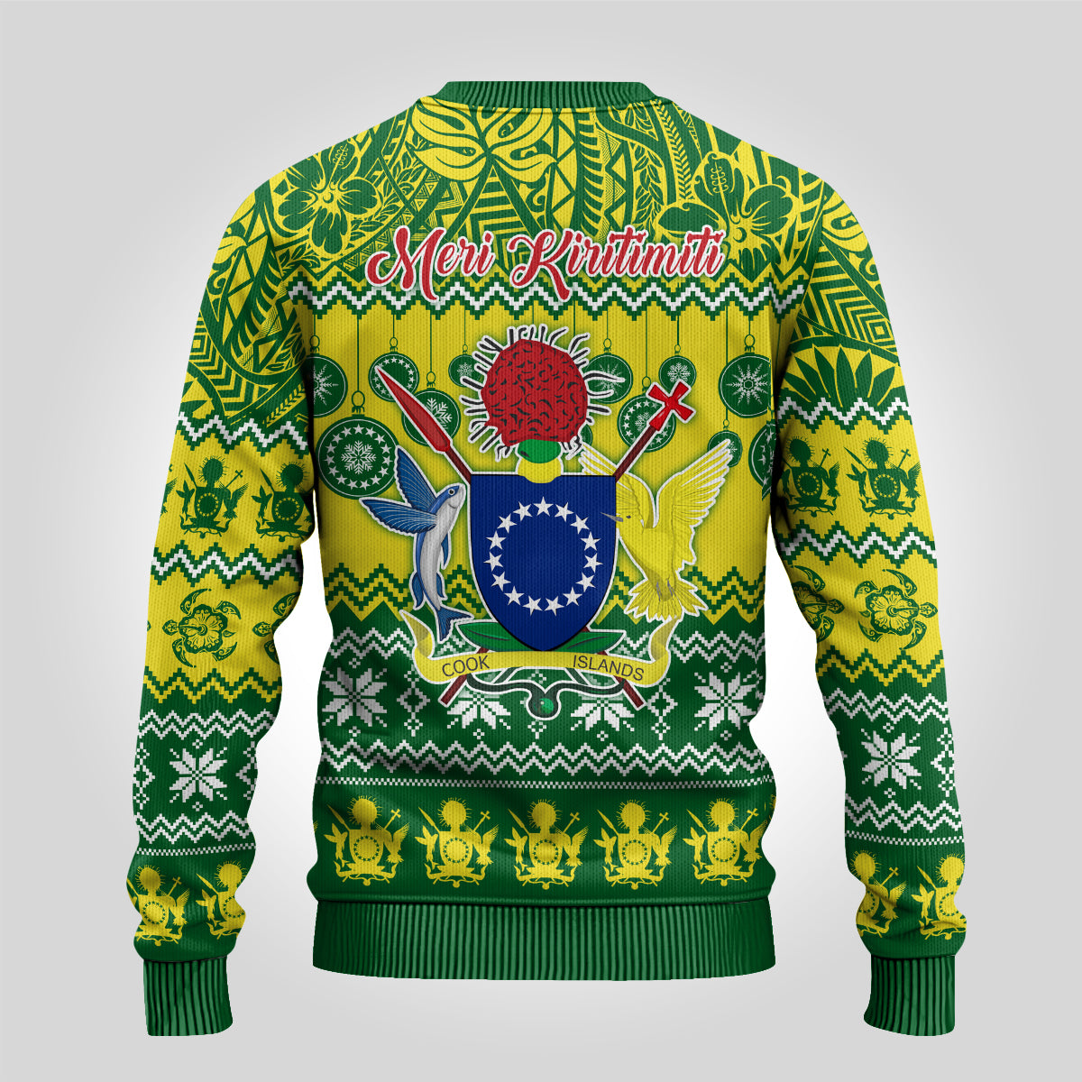 Cook Islands Christmas Ugly Christmas Sweater Santa Beach Meri Kiritimiti - Wonder Print Shop
